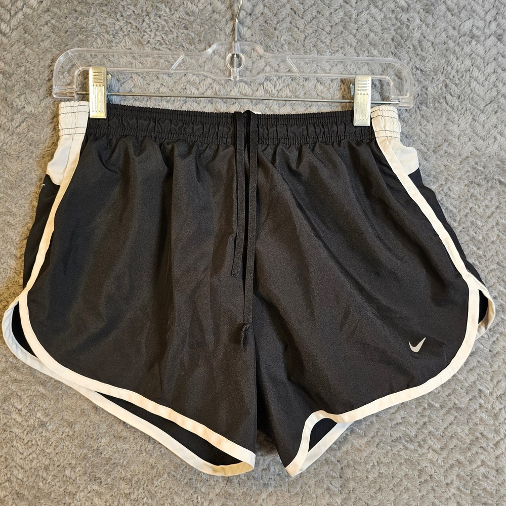 Nike Dri-FIT Tempo Running Shorts Black White Womens Small Athletic Workout 917